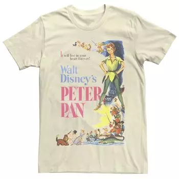 Мужская винтажная футболка с плакатом из мультфильма «Питер Пэн» Диснея Disney