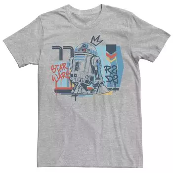 Мужская винтажная футболка с плакатом в стиле граффити R2-D2 Star Wars