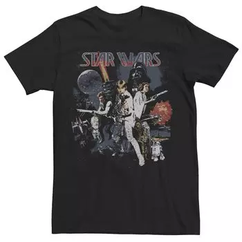 Мужская винтажная футболка с постером фильма кандзи Star Wars