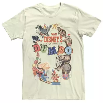 Мужская винтажная футболка с постером к фильму Disney's Dumbo Licensed Character, цвет Natural