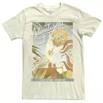 Мужская винтажная футболка с потертостями и плакатом Disney / Pixar