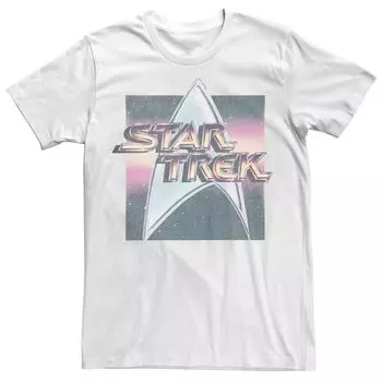 Мужская винтажная футболка с потертым логотипом Star Trek The Original Series Licensed Character, белый
