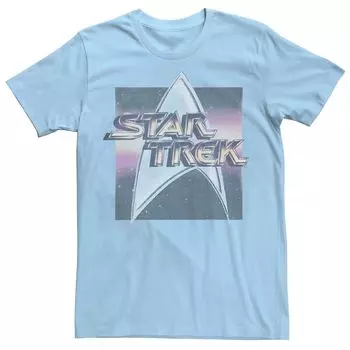 Мужская винтажная футболка с потертым логотипом Star Trek The Original Series Licensed Character, светло-синий