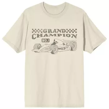 Мужская винтажная футболка с рисунком Formula Racing Grand Champion Licensed Character, кремовый