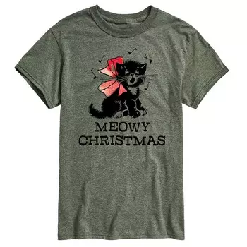 Мужская винтажная футболка с рождественским рисунком Meowy Licensed Character, цвет Dark Green