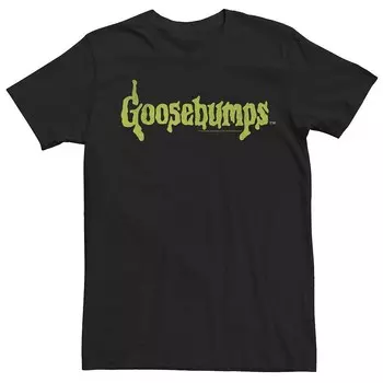 Мужская винтажная футболка с рваным логотипом Goosebumps Licensed Character, черный