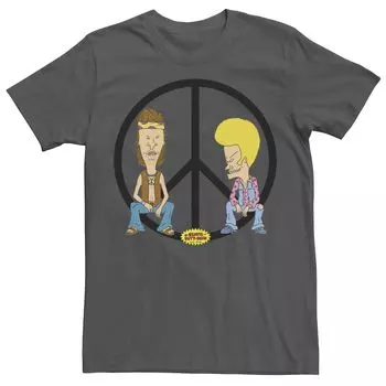 Мужская винтажная футболка со знаком мира Beavis and Butt-Head Licensed Character
