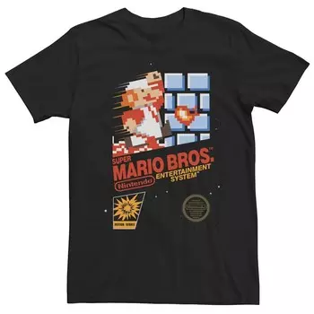 Мужская винтажная футболка Super Mario Bros. Licensed Character, черный