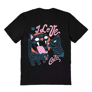 Мужская винтажная футболка Tobe Fonseca I Love Cats COLAB89 by Threadless