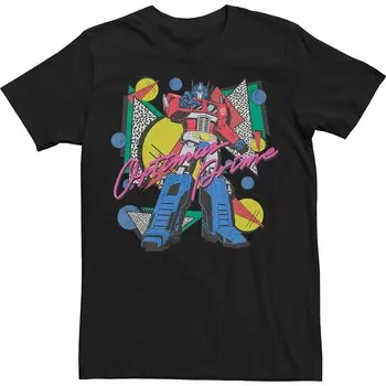 Мужская винтажная футболка Transformer Eighties Optimus Licensed Character, черный