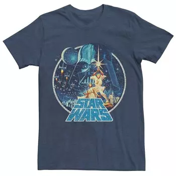Мужская винтажная футболка Victory Star Wars A New Hope Licensed Character, цвет Navy Heather