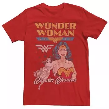 Мужская винтажная футболка Wonder Woman DC Comics, красный
