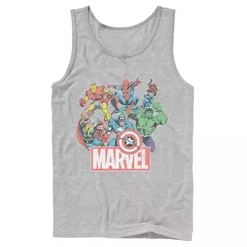 Мужская винтажная майка Marvel Avengers Team в стиле ретро и комиксов Licensed Character