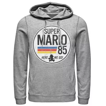 Мужская винтажная толстовка в стиле ретро Nintendo Super Mario Here We Go '85 Licensed Character, цвет Athletic Heather