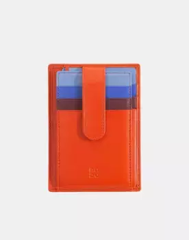 Мужская визитница из кожи с автоматической кнопкой Dudu, оранжевый