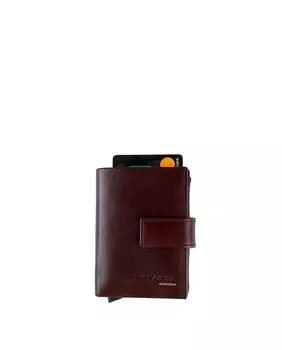 Мужская визитница из темно-коричневой кожи Privata, темно коричневый