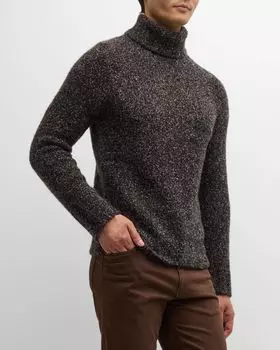 Мужская водолазка из кашемира и шелка-букле Giorgio Armani, цвет Multi
