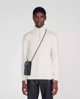 Мужская водолазка на молнии Sandro, белый