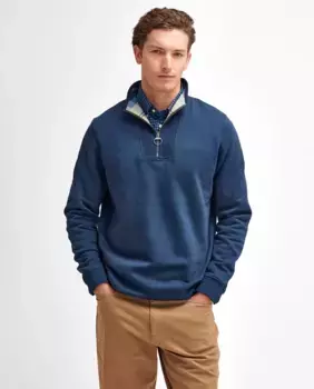 Мужская водолазка на полумолнии с воротником на молнии Barbour, темно-синий