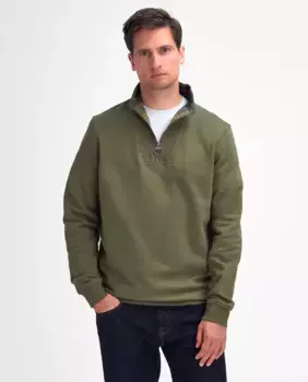 Мужская водолазка на полумолнии с воротником на молнии Barbour, зеленый