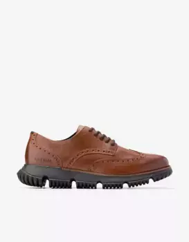 Мужская водонепроницаемая кожаная обувь на шнуровке Cole Haan, коричневый