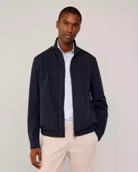 Мужская водоотталкивающая куртка на молнии Faonnable, тёмно-синий