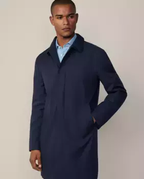 Мужская водостойкая куртка со потайной планкой Hackett, темно-синий