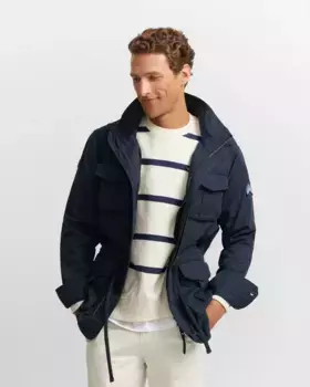 Мужская военная куртка с покраской одежды Silbon, тёмно-синий