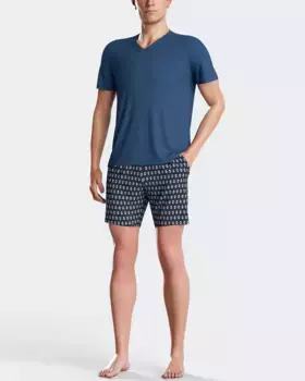 Мужская вязаная короткая пижама синего цвета Impetus, тёмно-синий