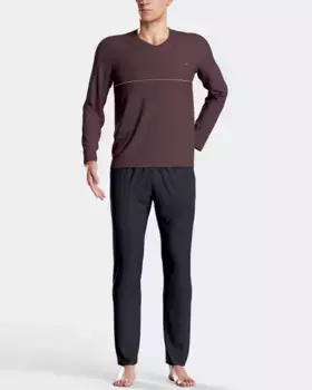 Мужская вязаная пижама коричневого цвета Edn Park, коричневый