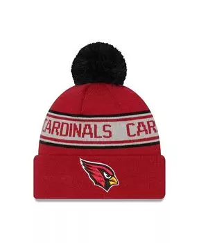Мужская вязаная шапка Cardinal Arizona Cardinals с повторяющимися манжетами и помпоном New Era, красный