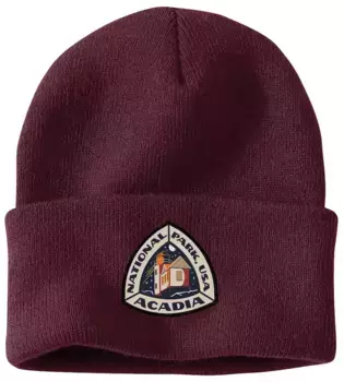 Мужская вязаная шапка Carhartt с манжетами в национальном парке Акадия, цвет Port