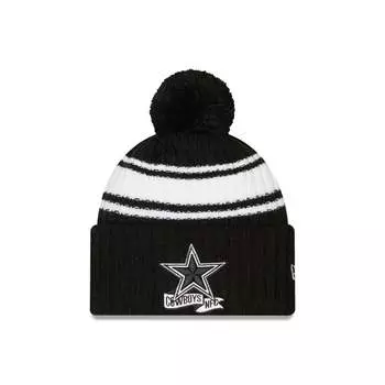 Мужская вязаная шапка Dallas Cowboys 2022 Sideline Sport Biney черного цвета New Era