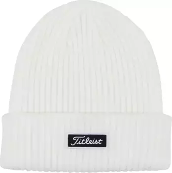 Мужская вязаная шапка для гольфа Titleist Charleston с манжетами, белый/черный