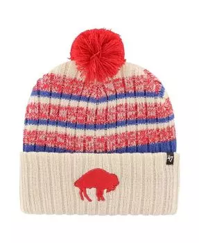 Мужская вязаная шапка Legacy Tavern Natural Buffalo Bills с манжетами и помпоном '47 Brand, бежевый
