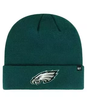 Мужская вязаная шапка Midnight Green Philadelphia Eagles с манжетами '47 Brand, зеленый