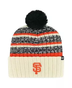Мужская вязаная шапка Natural San Francisco Giants Tavern с манжетами и помпоном '47 Brand, бежевый