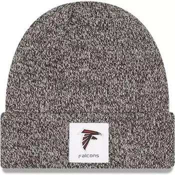 Мужская вязаная шапка New Era Heathered Black Atlanta Falcons Hamilton с манжетами
