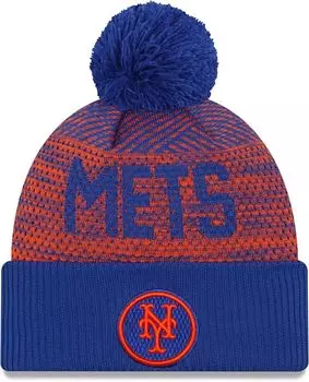 Мужская вязаная шапка New Era New York Mets Blue Authentic Collection