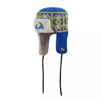 Мужская вязаная шапка New Era Royal Los Angeles Rams Trapper