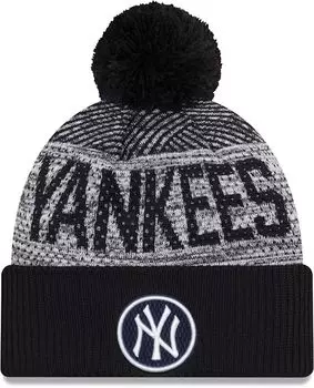 Мужская вязаная шапка New Era темно-синего цвета из аутентичной коллекции New York Yankees