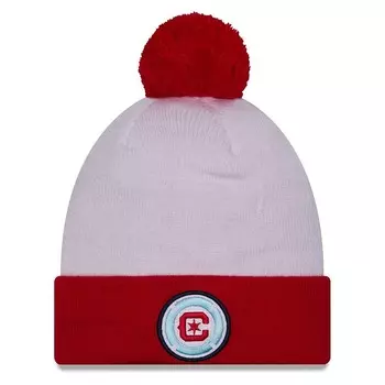 Мужская вязаная шапка New Era White Chicago Fire из джерси с манжетами и помпоном, цвет Cfs White