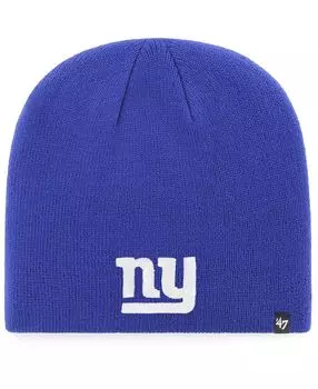 Мужская вязаная шапка с логотипом Royal New York Giants Primary '47 Brand