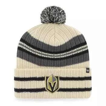 Мужская вязаная шапка с манжетами и помпоном '47 Natural Vegas Golden Knights Hone