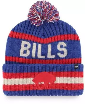 Мужская вязаная шапка с манжетами и помпоном Royal Buffalo Bills Legacy Bering '47 Brand, синий