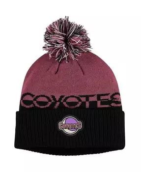 Мужская вязаная шапка с манжетами и помпоном Arizona Coyotes Cold.Rdy, гранат, черный adidas