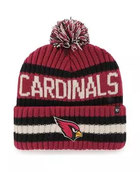 Мужская вязаная шапка с манжетами и помпоном Cardinal Arizona Cardinals Bering '47 '47 Brand