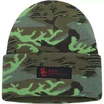 Мужская вязаная шапка с манжетами Nike Camo USC Trojans Day Veterans Day