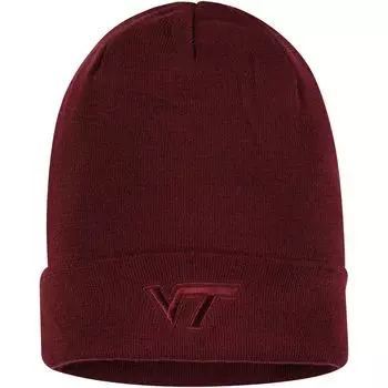 Мужская вязаная шапка с манжетами в тон Nike Maroon Virginia Tech Hokies