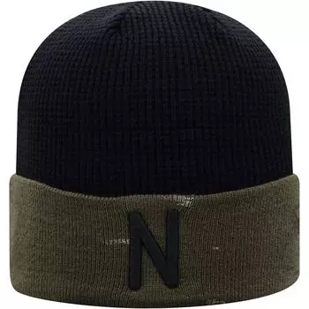 Мужская вязаная шапка Top of the World оливково-черного цвета Nebraska Huskers OHT Military Appreciation Skully с манжетами